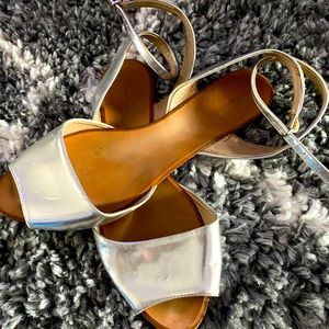 Zara by Basic Silver Flat sandal.